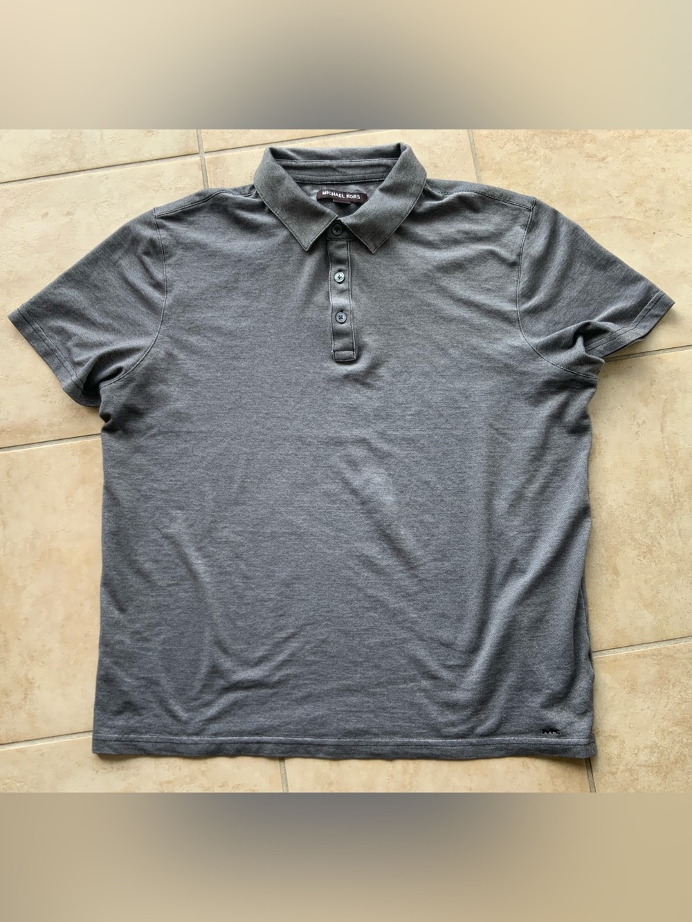 Men's Gray Polo Shirt - Michael Kors Size Large
